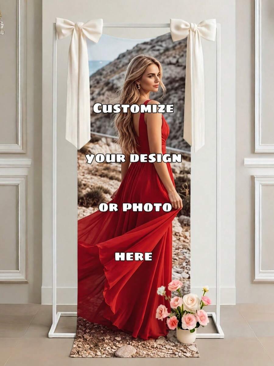 1pc Customizable Multi-Size Welcome Banner - Personalized Name/Date/Text, Event Decoration, Create Festive Atmosphere, Easy To Set Up, Durable Banner Fabric, Perfect For Weddings, Birthdays, Baby Showers And Other Occasions, Suitable For Pregnant Women - Multicolor - View 1