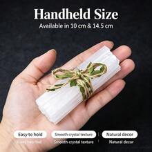9Pcs/Set Natural Selenite Crystal Stick & Chips, Gypsum White Quartz Rough Minerals Specimen Points, Healing Crystal Stones, Home Tabletop Decor - Plaster Sticks 9pcs/set - View 4