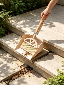 A Broom And Dustpan Set With A Wooden Handle - Compact And Lightweight, Natural Wood Color, Durable, Suitable For Cleaning Floors, Sofas, And Tables, Comes With A Small Brush, Ideal For Home And Commercial Use, Suitable For All Users - Multicolor - View 7