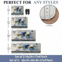 1pc Flannel Doormat, Indoor Entry Rug, Non-Slip Rubber Backing Carpet, Machine Washable Entry Rug, Farmhouse Country Style Rug, Mason Jar Daisy Butterfly Pattern Doormat, Absorbent Kitchen Mat, Hallway Porch Decor Rug, Housewarming Gift Rug - Multicolor - View 10
