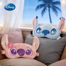 Monogram 1pc Disney Officially Licensed Stitch Angel Eye Mask, Couple Style Cute Cartoon Soft Comfortable Plush Material Rest Sleep Elastic Portable Design Light-Blocking Anti-Stain Creative Room Decor Christmas Birthday Surprise Gift - A - View 6
