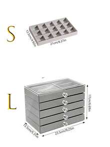 1pc 5-Layer Transparent Acrylic Jewelry Box, Large Capacity Jewelry Storage Box, Drawer-Style Jewelry Display Box With Adjustable Velvet Tray, Suitable For Earrings, Rings, Bracelets, Necklaces, Holiday Gift, Birthday Gift - Multicolor - View 9