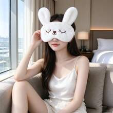 1 miếng bịt mắt ngủ tai thỏ lông xù màu trắng, thêu thỏ nhắm mắt dễ thương, chắn sáng, mềm mại thân thiện với da, hỗ trợ ngủ trưa, dùng nghỉ ngơi tại nhà trên sofa, du lịch công tác, quà tặng nữ tính thu hút, cho Valentine, kỷ niệm, sinh nhật bạn thân, thiết kế thỏ hoạt hình dễ thương, thoải mái không bó chặt, bịt mắt trang trí chụp ảnh đẹp - Nhiều màu - Xem 4
