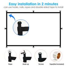 GAINVANE 4K 84/100/120/150 Inch 3D Projector Screen With Extended Edge Hooks, Portable And Foldable High Definition Anti-Wrinkle 16:9 Indoor/Outdoor Double-Sided Video Projection Screen, Suitable For All Projector Models - View 2