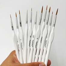 11pcs Precision Paint Brush Set - Fine Tip, Miniature & Detail Brushes For Models, Face Painting & Art Supplies - one-size - View 12