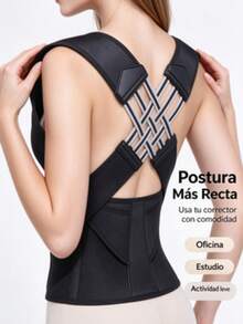 Corrector de postura ajustable, banda elástica para alinear hombros y espalda, ideal para usar en casa u oficina, para mujer y hombre - Ver 4