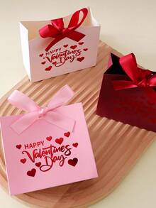 10/20pcs Valentine's Day Gift Boxes - Valentine's Day Gift Box, Heart-Shaped Gift Box, Red White Pink Color Scheme Gift Box, Theme Party Favor Box, Couple Surprise Gift Box - View 7