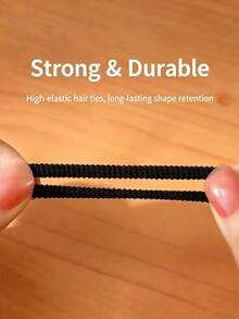 100/300/500pcs/Set Small Women's Rubber Band Hair Ties, Black/Colorful/Coffee High Elasticity Hair Ropes, Multi-Functional Hair Bands And Ponytail Ties, Durable Fashion, Easy To Use, Minimalist Elegant Design, Suitable For Daily Use - Multicolor - View 9