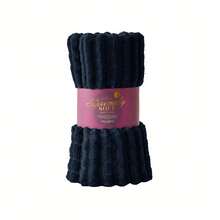 GC Gaveno Cavailia Chunky Ribbed Throw Blanket – Soft Cosy Textured Sofa & Bed Blanket, Washable Polyester Home Décor Throw - Navy Blue - View 5