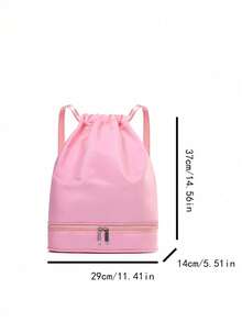 1pc Fashionable Minimalist Dance Bag, Separate Shoe Compartment, One Shoulder Dance Practice Ballet Bag, New Dance Bag, Sports Yoga Bag, Separate Shoe Compartment, Lightweight Backpack, Gift Bag, Fashionable Solid Color Matching, Suitable For Teenagers' Daily Dance Class Use, Sweet And Cute Backpack - Solid Color Dance Bag - View 7