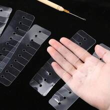 11 PCS Heat Shield Guards For Hair Extension, Multi-Hole Shield Spacers With Hook Pulling Needle, Clear Fusion Glue Protector Templates, Rectangular Shield Spacers For Hair Extension - Apricot - View 4