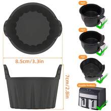 Silicone Air Fryer Baking Cups With Handles, Reusable Non-Stick Muffin Molds, Stackable Ramekins For Cupcake, Egg & Custard, Great For Home Kitchen & Family Dessert Making - View 3