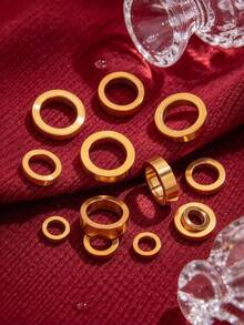 10Pcs Stainless Steel Gold Plated Smooth Closed Link Rings, Large Hole Hollow Circle Connector, DIY Bracelet Necklace Jewelry Making Accessories - Connecting Ring - View 1