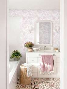 1 Roll Self-Adhesive Wallpaper, PVC Self-Adhesive Wall Decor Sticker, Light Pink Line Drawing Floral Pattern, Matte Waterproof Home Decor, Removable And Repositionable, Freely Cuttable, Suitable For Bedroom, Entrance, Living Room, Wardrobe, Cabinet And Furniture Renovation. Perfect For DIY Home Decor, Temporary Room Decoration For Renters, Quick Wall Refresh, Easy To Wipe Clean, No Residue When Removed. - 1PC - View 12