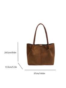 Solid Color Simple And Fashionable Versatile Zipper Closure Women's Bag, Single Shoulder Diagonal Cross Bag,Women's Daily Commuting Phone Bag - Brown - View 9