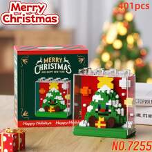 400pcs+ 6 Styles Christmas Series Micro Particle Building Blocks Toy With High Transparency Acrylic Glass Cover, ABS Material, Unique Creative DIY Handmade Assembly Toy, Stackable And Nestable (Top Protrusion Precisely Fits Bottom For Free Combination Of Your Christmas Mini Array), Warm Healing Educational Stress Relief Desktop Decoration, Christmas Gift Decoration, Birthday Gift, Room Decor, Christmas Stocking Gift, Christmas Gift - Multicolor - View 17