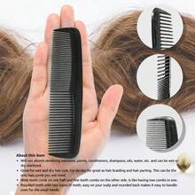 6pcs Pocket Comb Set, Beard And Mustache Comb, Unisex, Fine-Tooth Styling Comb, Suitable For Travel, Handbag, Wallet, Barber, Sideburns, Beard And Daily Grooming - Black - View 4