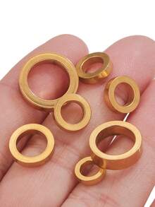 10Pcs Stainless Steel Gold Plated Smooth Closed Link Rings, Large Hole Hollow Circle Connector, DIY Bracelet Necklace Jewelry Making Accessories - Connecting Ring - View 3