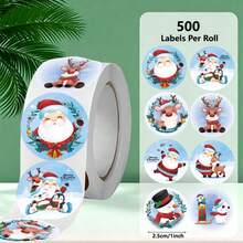 500~4500Pcs 1inch Merry Christmas Stickers Gift Tags Stickers Christmas Theme Seal Labels Stickers For DIY Gift Baking Package Envelope Stationery Decor - Multicolor - View 18