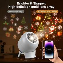 LED Dynamic Rotating Christmas Projector, Christmas Night Light Projector - Santa Claus, Reindeer, Bell, Christmas Tree, USB Powered Projector Cabinet Light, Holiday Decoration, Suitable For Bedroom, Living Room, Yard, Garden Christmas Lighting Decoration - Christmas Projector Light - View 11