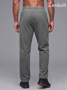 ZenBolt Winter Men's Casual Tapered Joggers With An Elastic Drawstring Waist; Comfortable And Stretchy, Suitable For Daily Fitness Training. - Dark Grey - View 3
