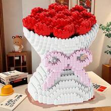 3500PCS Small Particle Building Blocks, Holiday Gift For Friends And Family, Rose Flower Model, Puzzle, 3D Toy, Valentine's Day Style, High Difficulty Adult DIY Toy, Suitable For Indoor Decoration And Home Decor - Multicolor - View 11