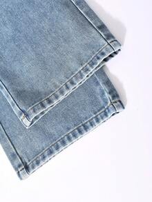American Girls Vintage Light Blue Washed Denim Jeans - Blue - View 6