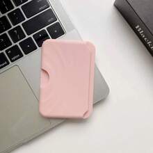 1 cái ví đựng thẻ ảnh Apple bằng silicone gợn sóng, dễ lấy thẻ từ bên cạnh, tương thích với khe thẻ MagSafe từ tính, mặt lưng silicone lỏng màu trơn có keo dán chống sốc - Nhiều màu - Xem 11