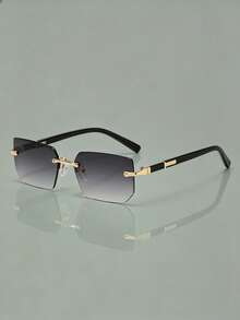 1PC Vintage Men's Rimless Fashion Fashion Glasses, Personalized Premium Style - Retro - View 8