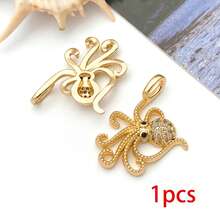 1pc 18K Gold Plated Marine Life Charms Mermaid Starfish Turtle Dolphin Shell Brass Pendants For DIY Handmade Jewelry Making Accessories - Gold - View 12