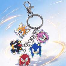 Sonic Holographic Acrylic Keychain, Anime Game Cartoon Character Charm Pendant Key Ring, Cute Bag Backpack Decor Gift* - Multicolor - View 7