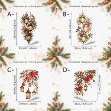 1/4pcChristmas Lantern Window Static Cling, Reusable Glass Static Ornament, Lightweight, For Xmas Indoor Window Decoration, Christmas Floral Lantern With Squirrel Bird Static Window Sticker, Window Decor - Multicolor - View 13
