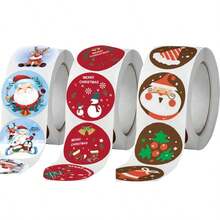 500~4500Pcs 1inch Merry Christmas Stickers Gift Tags Stickers Christmas Theme Seal Labels Stickers For DIY Gift Baking Package Envelope Stationery Decor - Multicolor - View 13