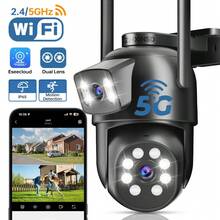 ZHXINSD 1/2PCS Dual Lens Wireless Security Camera, Smart 2.4G/5G WiFi Camera,4MP Security Surveillance Camera For Home Outdoor ,Auto Tracking,2-Way Audio, Color Night Vision, IP65, Human Tracking & Detection - Black - View 2