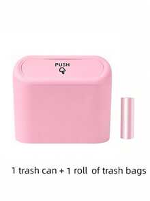 Pink Car Trash Can, Portable With Lid Car Garbage Bin, Includes Disposable Trash Bags, Suitable For Vehicle Waste Storage, Essential Car Accessory For Women, Large Capacity Design, Car Supplies - A - View 7