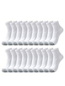 1/7/14/20 Pairs Grey Sole Short Mid-Calf Socks, All-Season Men's Outdoor Sports Mid-Calf Socks - Multicolor - View 10