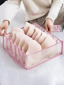 1pc Foldable Underwear Storage Box,Mesh Drawer Organizer For Bra,Socks,Lingerie,Ties,Towels,T-Shirts,Cosmetics And Baby Items,Breathable Closet Storage Bin,Portable Wardrobe Organizer For Home,RV,Travel,Office Gift - View 19