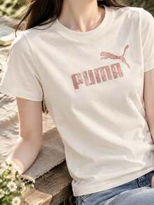 Puma Women's ESS METALLIC No.1 Logo T-Shirt, Short Sleeve, Casual Daily Commute, Outdoor Sports - 694455-87 - View 3