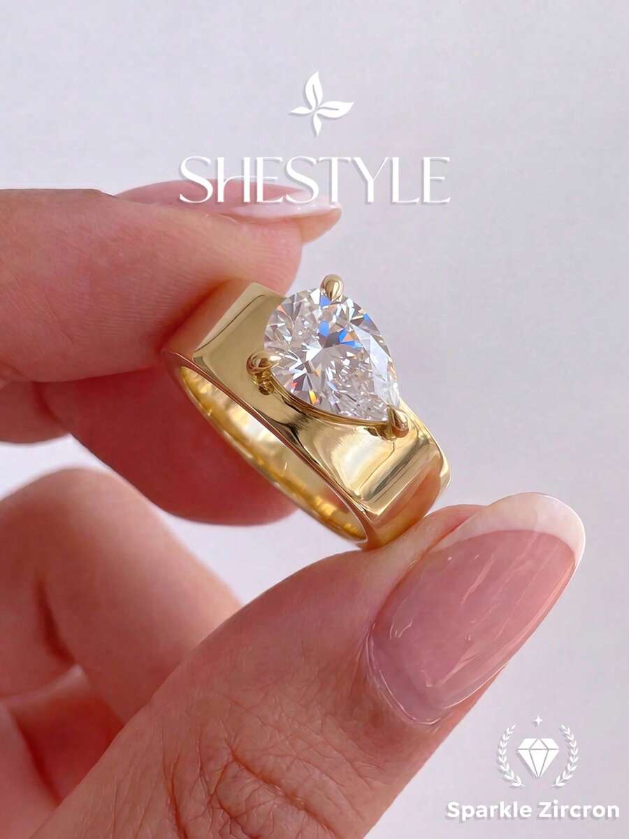 1件優雅女款戒指 高品質珠寶 婚戒 新娘珠寶 週年禮物