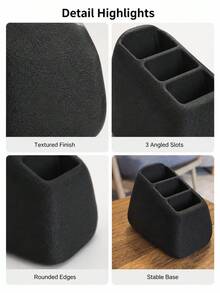 1pc Remote Control Storage Box, Black Multi-Compartment TV Remote Holder, Tiered Desktop Organizer, Suitable For Coffee Table And Bedside Cabinet, Easy Access Media Controller Storage Box - Multiple Styles and Colors - View 6
