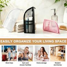 Upright Toiletry Bag Set (Includes 1 Storage Bag And 1 Hook); Foldable, Transparent, Hanging Travel Makeup Bag; Large-Capacity Organizer For Outdoor Essentials; Suitable For Storing Toiletries, Cosmetics, And Sunscreen. - Multicolor - View 5