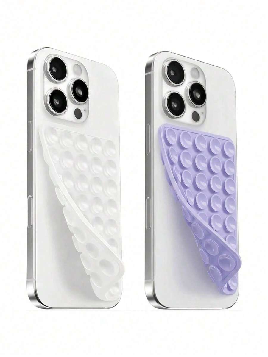 2PCS Silicone Double Sided Suction Cup Phone Case Mount, Sticky Phone Grip With Higher Suction Power Compatible With Iphone, Hands-Free Phone Accessories Holder For Selfies And Videos - 2pcs Transparent - View 1