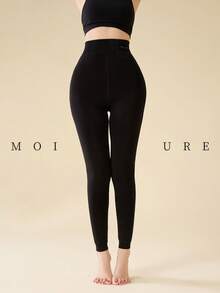 MOIRÉALLURE 1雙日常穿著抓絨內裡緊身褲 - 黑色 - 查看 4