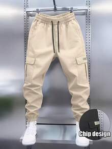 Men's Casual Lightweight Outdoor Cargo Pants With Drawstring Cuffs And Multiple Pockets, Summer Sports - Khaki - View 11