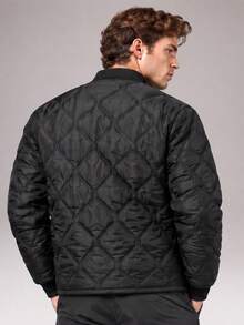 CZRLHYT Men's Outdoor Casual Jacket, Solid Color Oversized Warm Outerwear, Fleece Lined, For Winter Outdoor Sports - Black - View 4