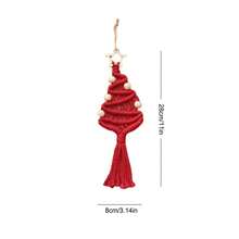 1pc Macrame Christmas Tree Hanging Decor, Handmade Woven Christmas Tree Tassel Star Decoration Wall Hanging, Small Christmas Tree Wall Decor - Multicolor - View 14