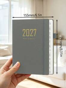 2027 Academic Year Daily & Weekly Planner (With Monthly Index Pages) – Minimalist Planner/Fabric Notebook – Suitable For School And Office Use, Cyber Monday Holiday Christmas Gift - One Size - View 9