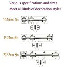1pc/4pcs Stainless Steel Door Slide Bolt Lock 4in 6in 8in, 4-Flange Double-Sided Sliding Bolt, Padlockable, Surface Mount Door Window Security Latch (With Screws) - A - View 5