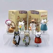 Figur Kucing Kreatif Acak | Patung Kucing PVC Gaya Pastoral | Dekorasi Meja yang Lucu | Ornamen Meja Ruang Tamu, Kamar Tidur, Kantor | Pilihan Hadiah yang Bagus - kucing - View 11