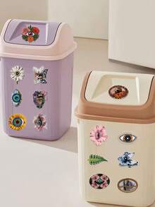 50pcs Pupil Aesthetic Stickers, Transparent Waterproof PET Material, Suitable For Scrapbooking, Diary, Laptop, Car Sticker, Skateboard, Water Bottle, Computer, Phone, Greeting Card, Photo Album, Furniture - Multicolor - View 10
